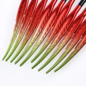 10 Piece Leaf Shaped Eye Shadow Contour Cosmetic Brushes Makeup Set Red