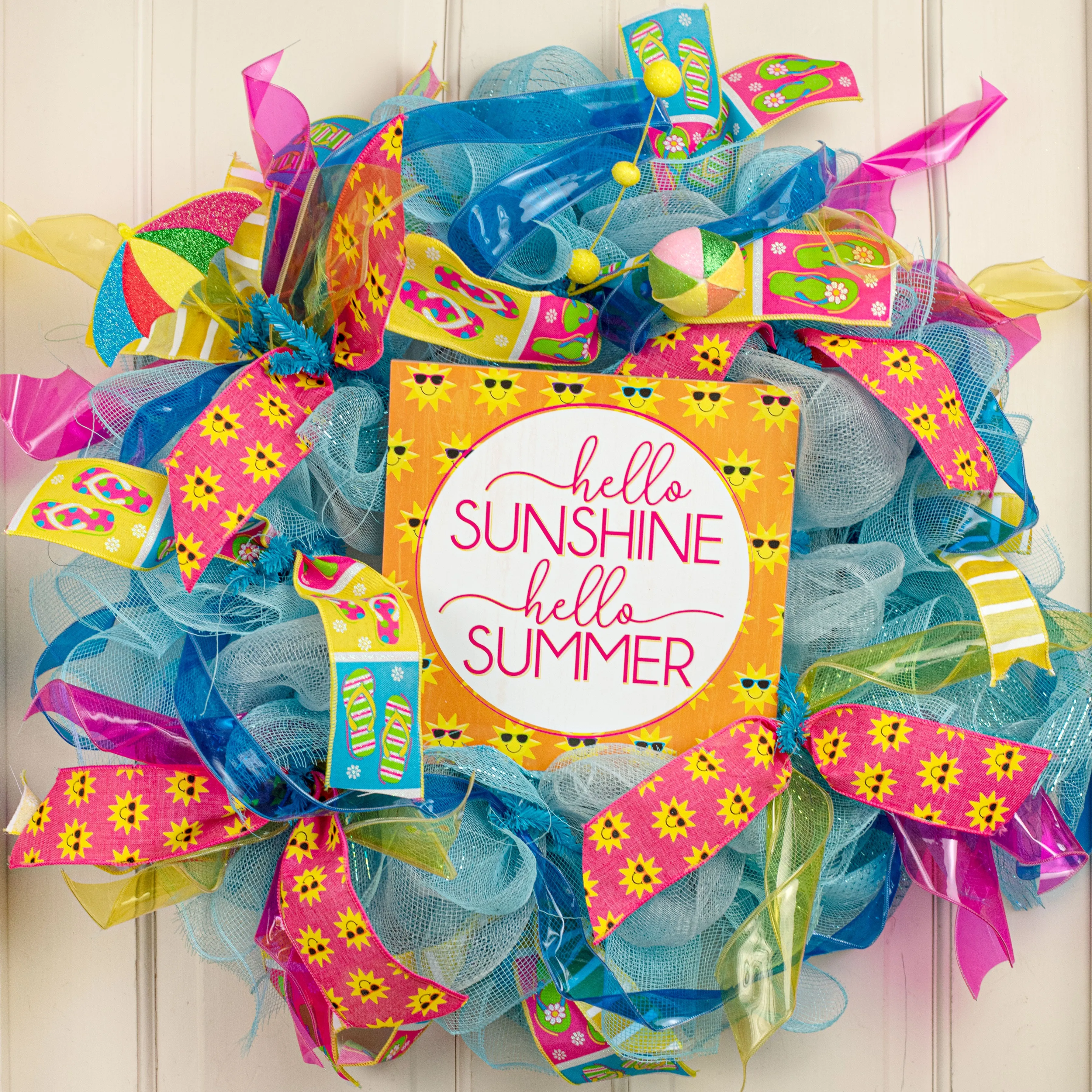 10" Square Wooden Sign: Hello Sunshine Summer