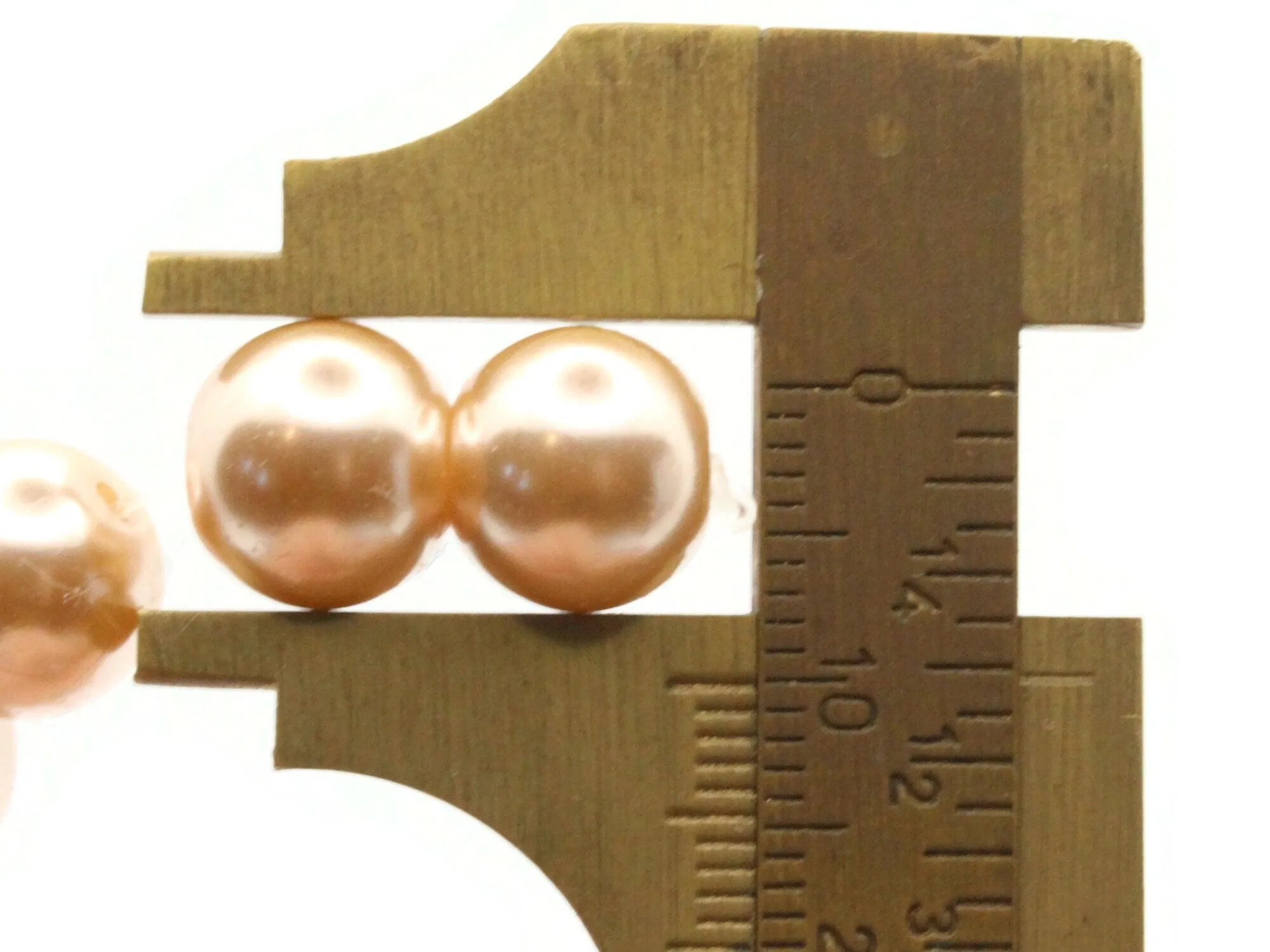 46 10mm Blush Pink Round Glass Pearl Beads