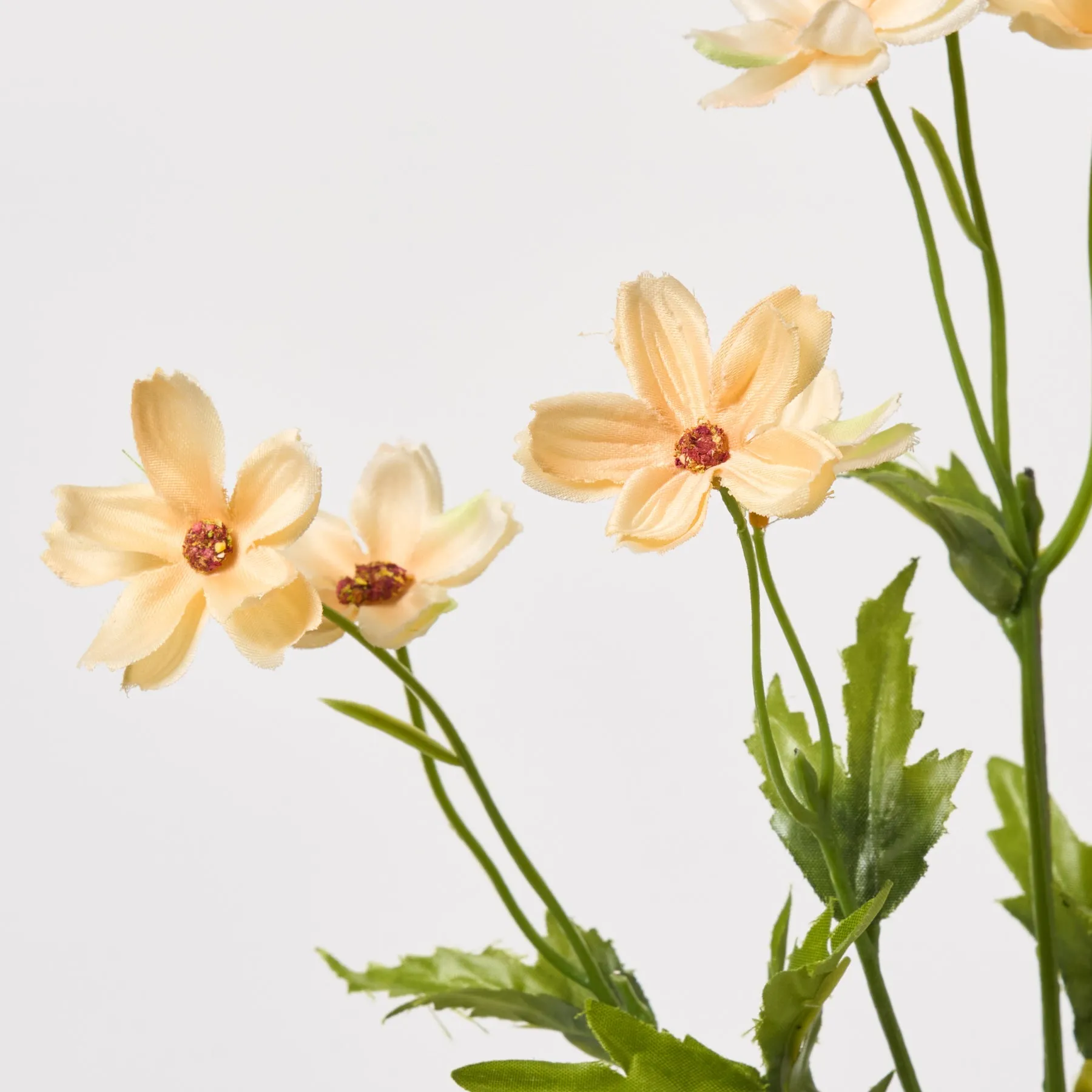 Cantaloupe Orange Mini Wildflower Cosmos Pick Single Long Stem Faux Floral Spray - 27"
