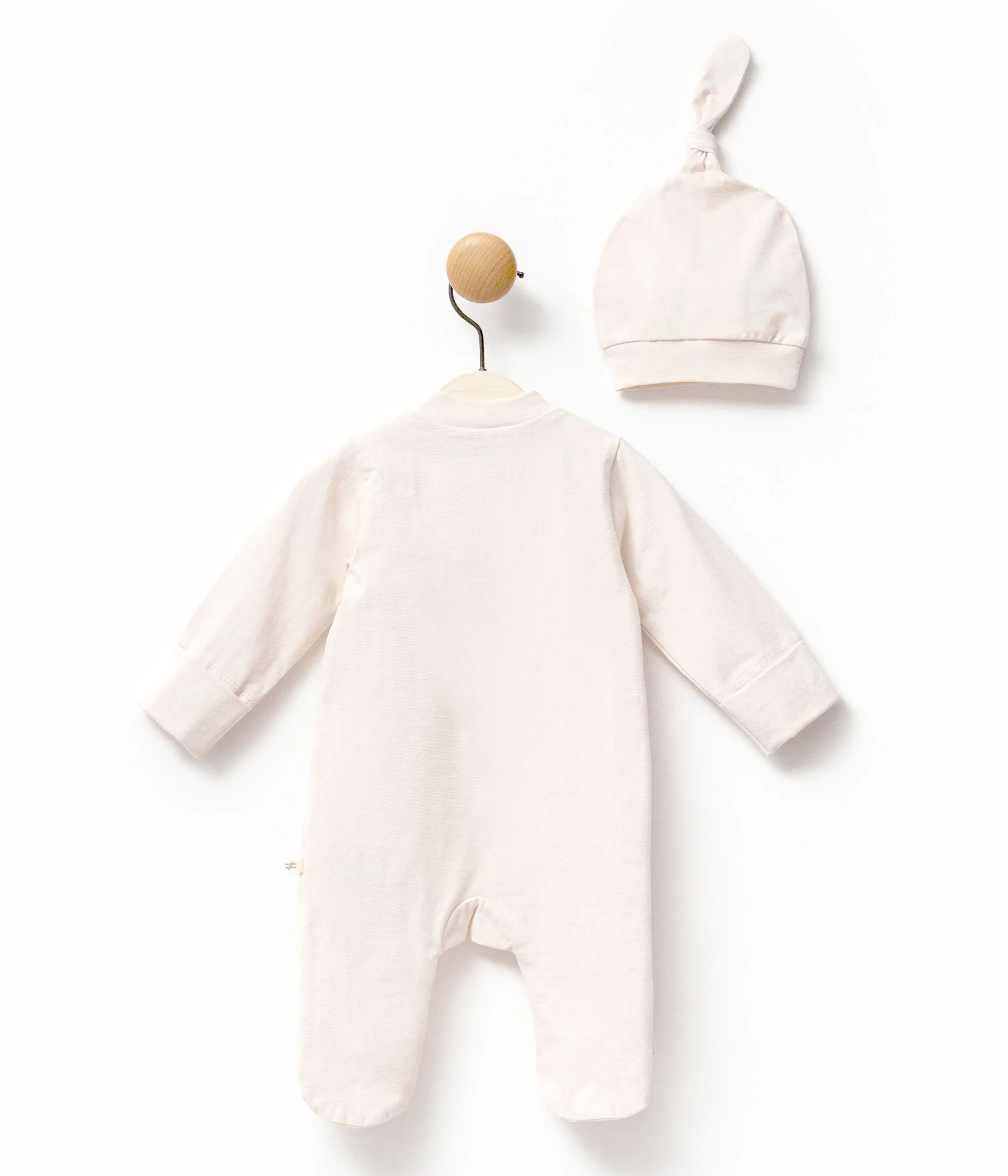Cream First Graphic Babygrow & Hat