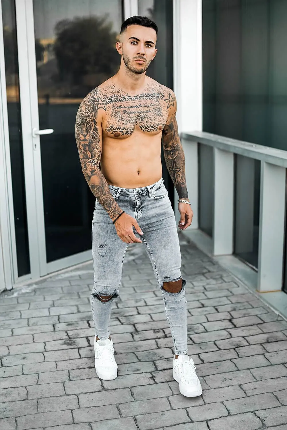 Destroyed Jeans - Acid Grey