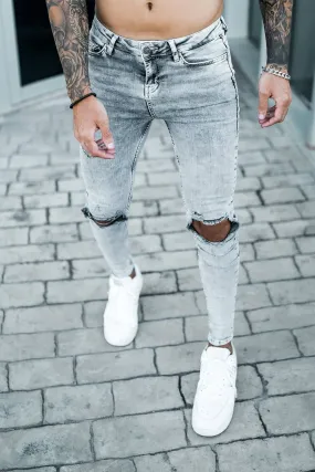 Destroyed Jeans - Acid Grey