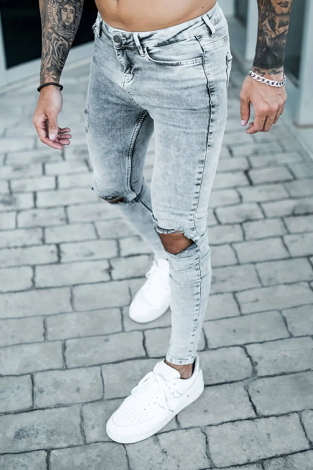 Destroyed Jeans - Acid Grey