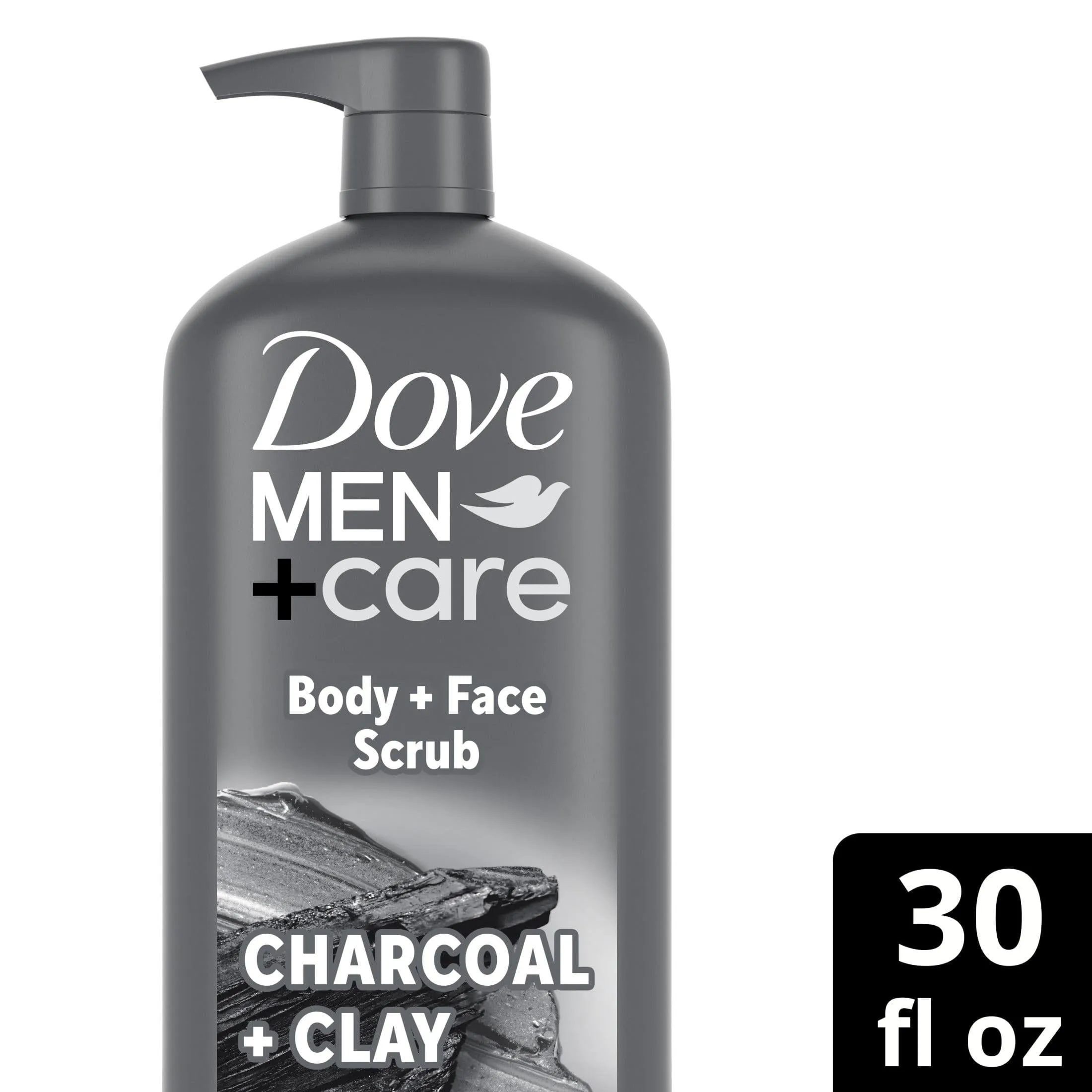 Dove Men Care Purifying Hydrating Face and Body Wash, Charcoal and Clay, 30 fl oz