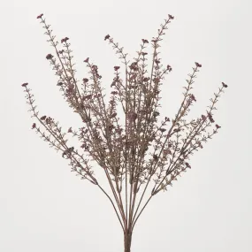 Fall Brown & Mauve Pink Faux Seeding Wildflower Bush Spray - 21"