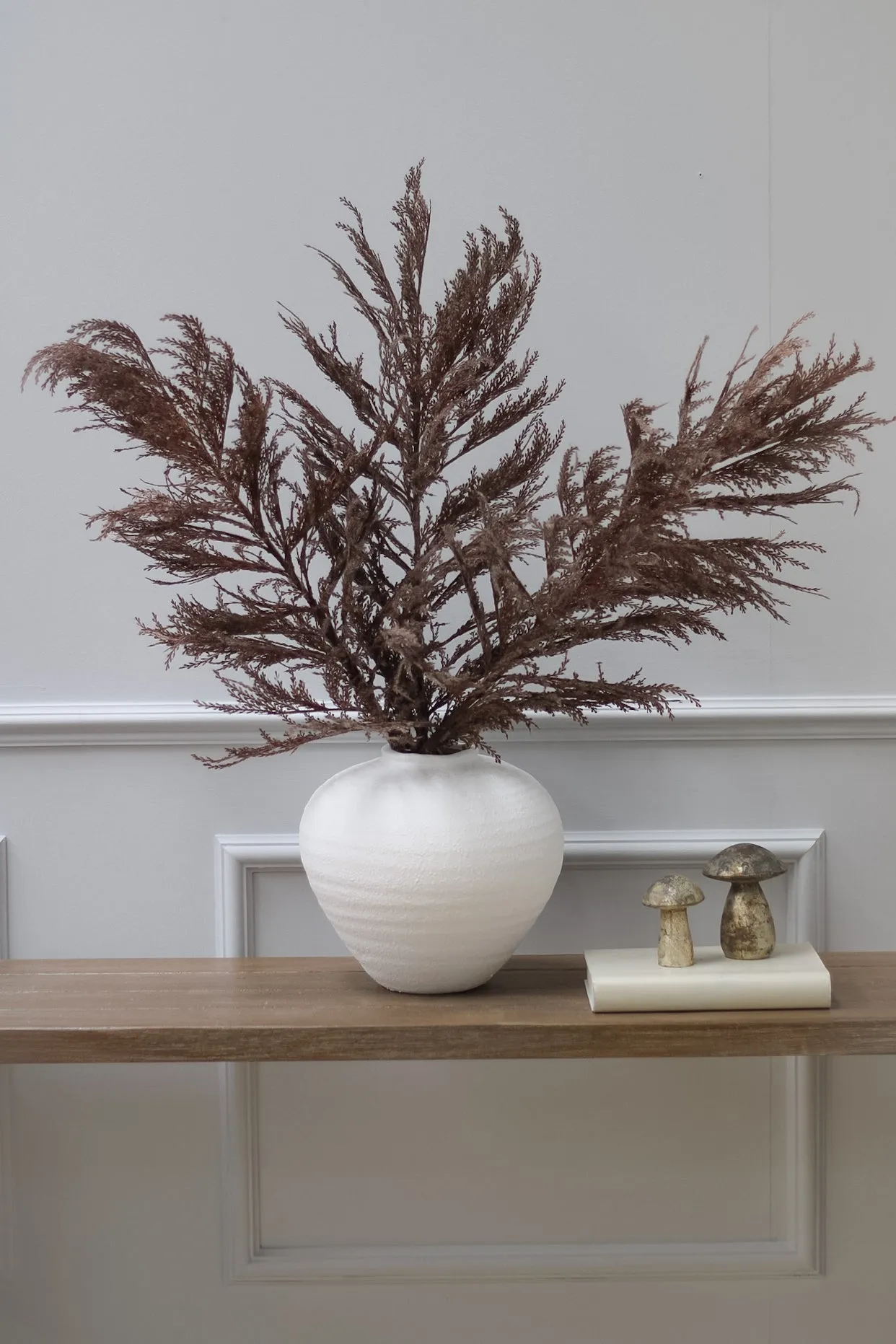 Faux Deep Brown Reed Spray