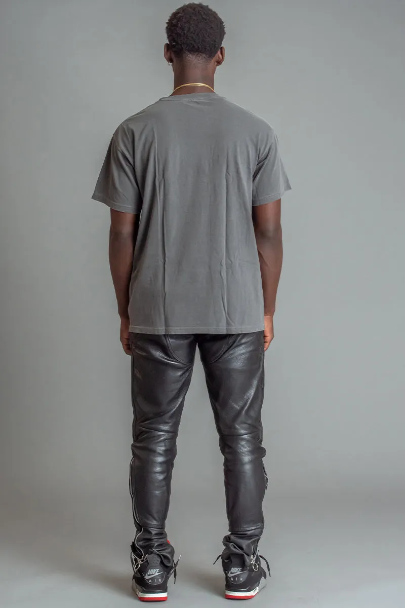 GUYS DARK GREY N WHITE SPRAY TEE