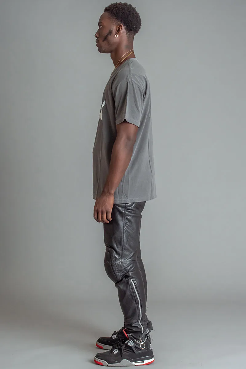 GUYS DARK GREY N WHITE SPRAY TEE