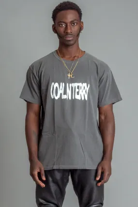 GUYS DARK GREY N WHITE SPRAY TEE