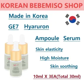 Made in Korea GE7 Hyaruron Ampoule Serum 10ml X 3EA(Total 30ml)
