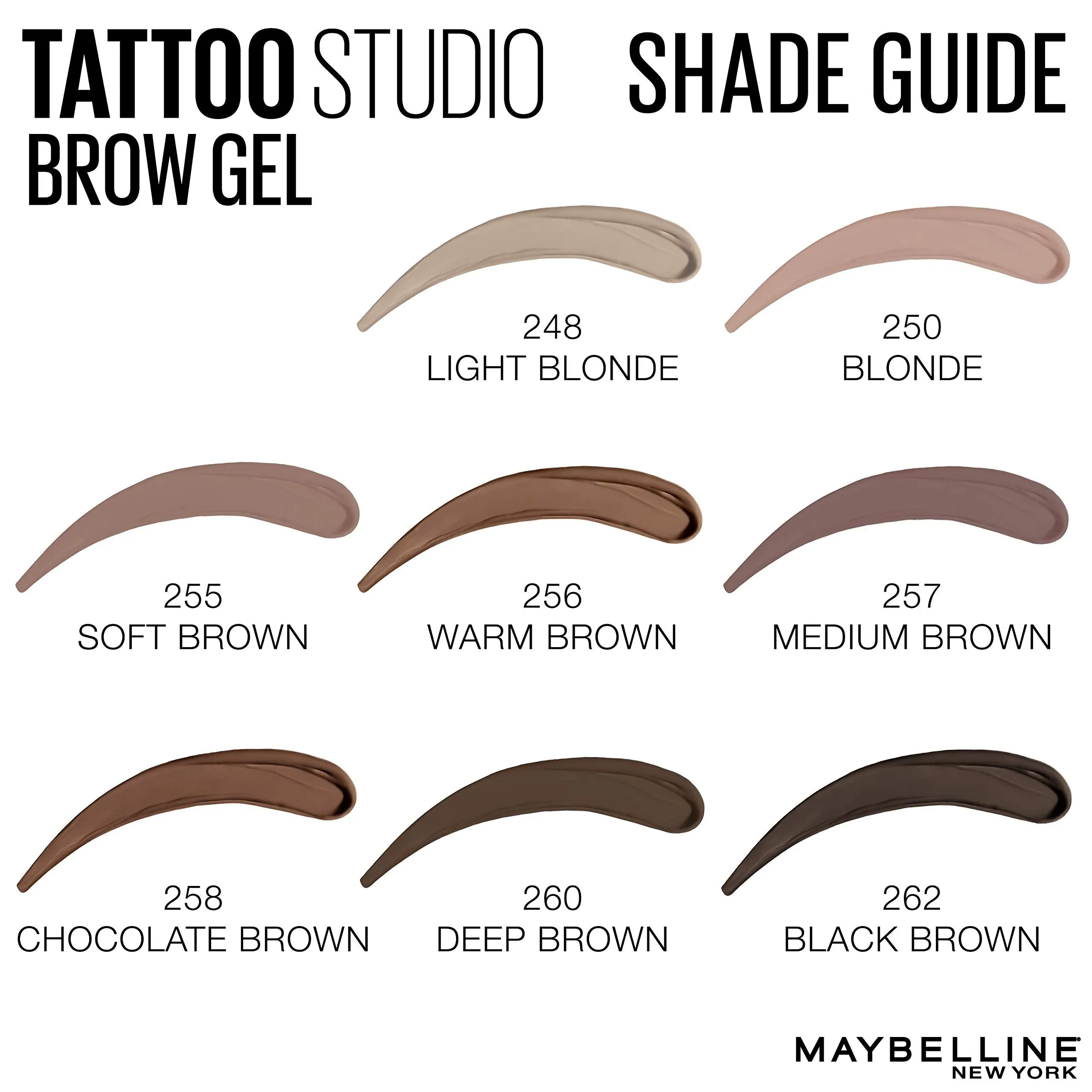 Maybelline TattooStudio Waterproof Eyebrow Gel Makeup, Medium Brown, 0.23 Fl Oz (Pack of 1)